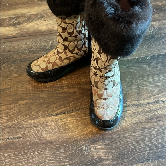 Coach winter snow brown boots size 8 - Picture 3 of 14